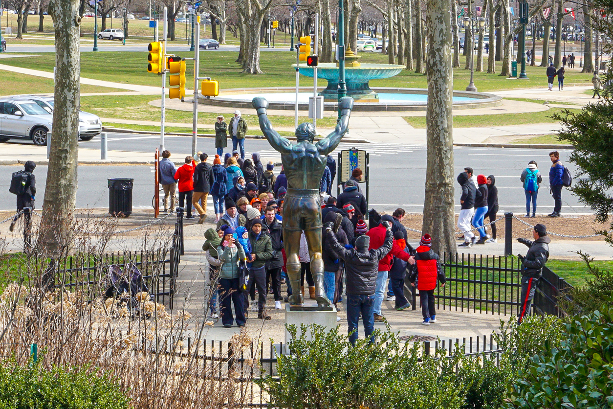 Rocky statue at the Philadelphia Museum of Art steps, iconic location from Rocky.