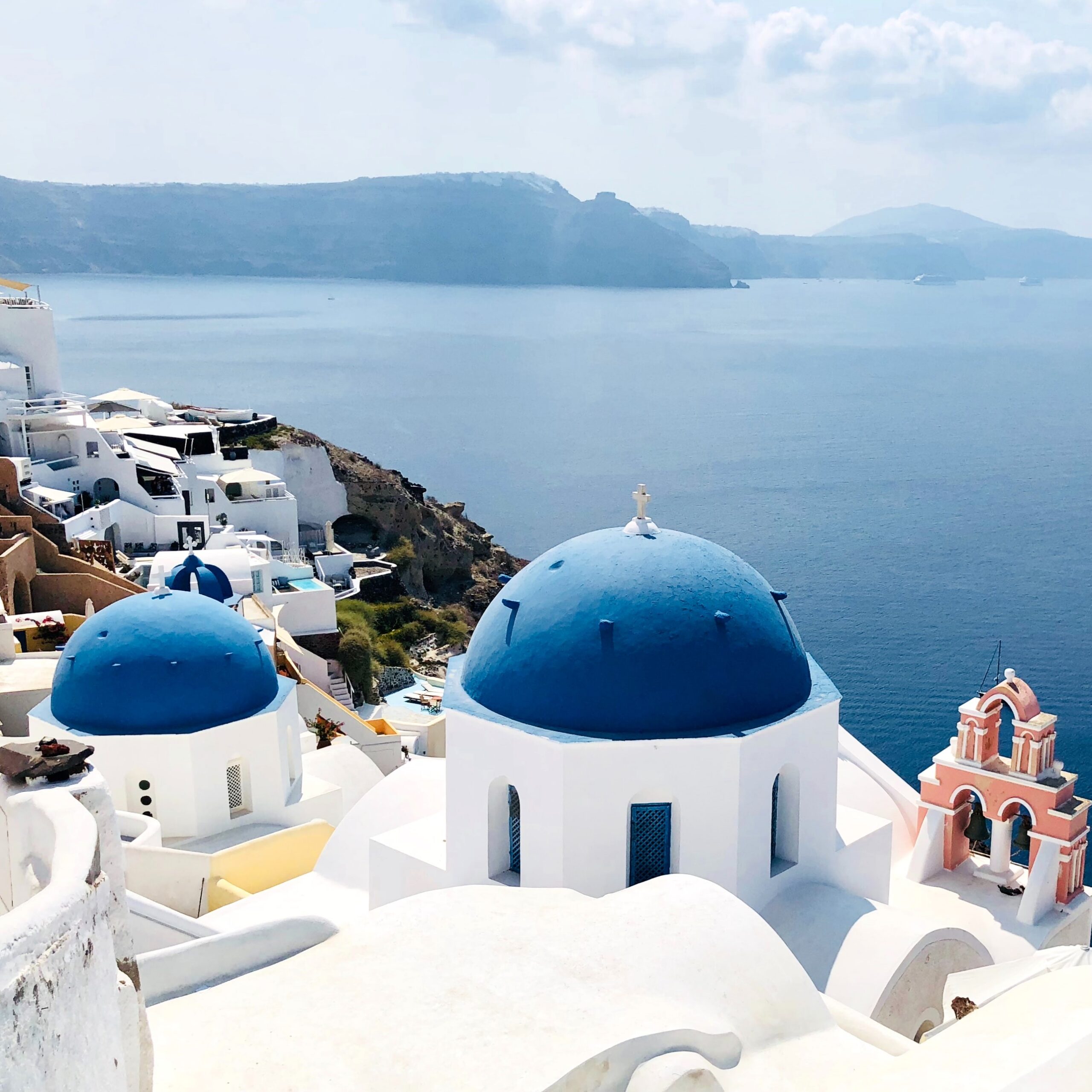 Cinematic Greek island view perfect for set-jetting Mamma Mia cruise travel